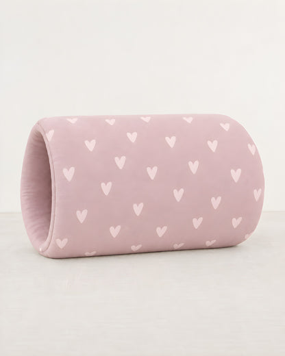 Cojín de brazo TERNIA, estampado Corazones Rosa: algodón rosa con corazones rosa claro